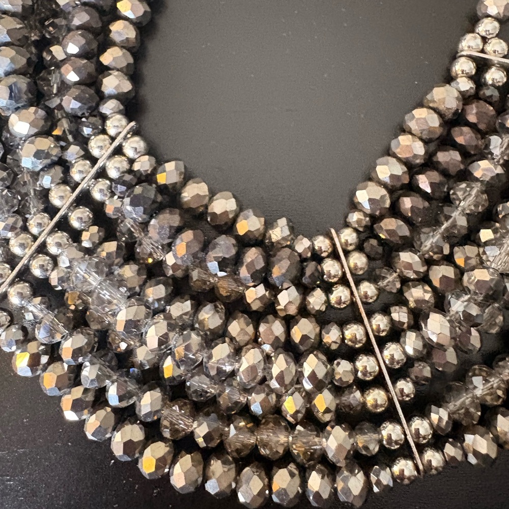 Chic Multi-Strand Black Beaded Necklace